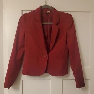 dark red h&m blazer
